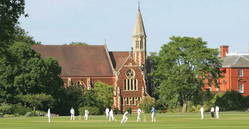 Cricket pitch and Chapel